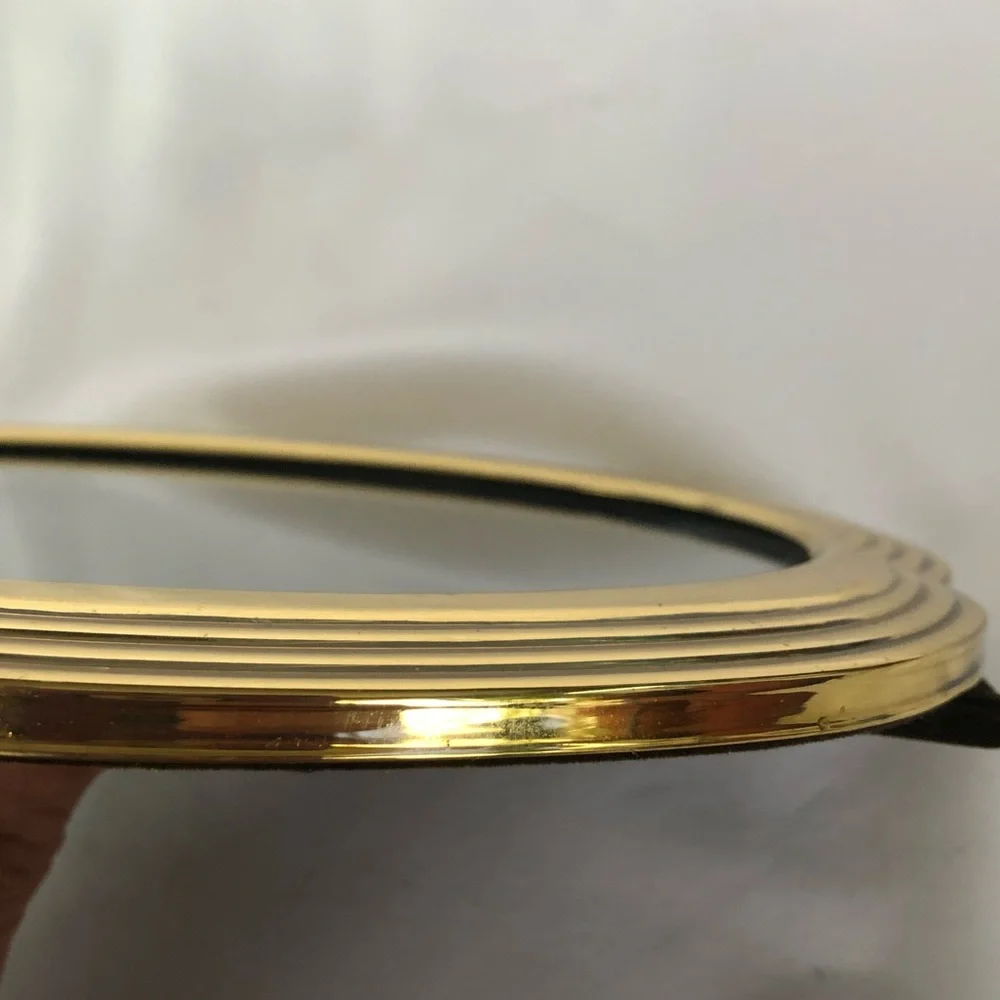 Vintage Picture Photo Frame Metal Brass Free Standing Wall Hanging 5” x 7” Oval